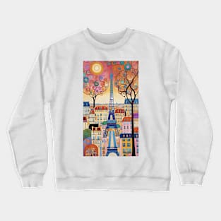 Gustav Klimt's Parisian Dreams: Inspired Eiffel Tower Crewneck Sweatshirt